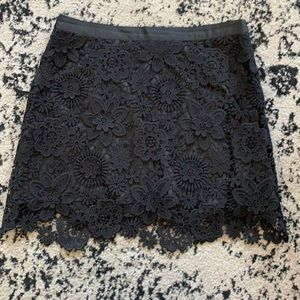 Topshop black lace mini skirt